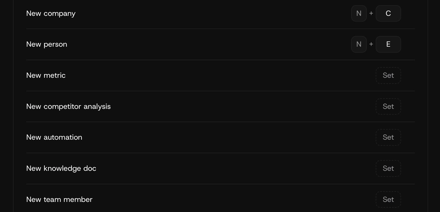Custom shortcuts for everything